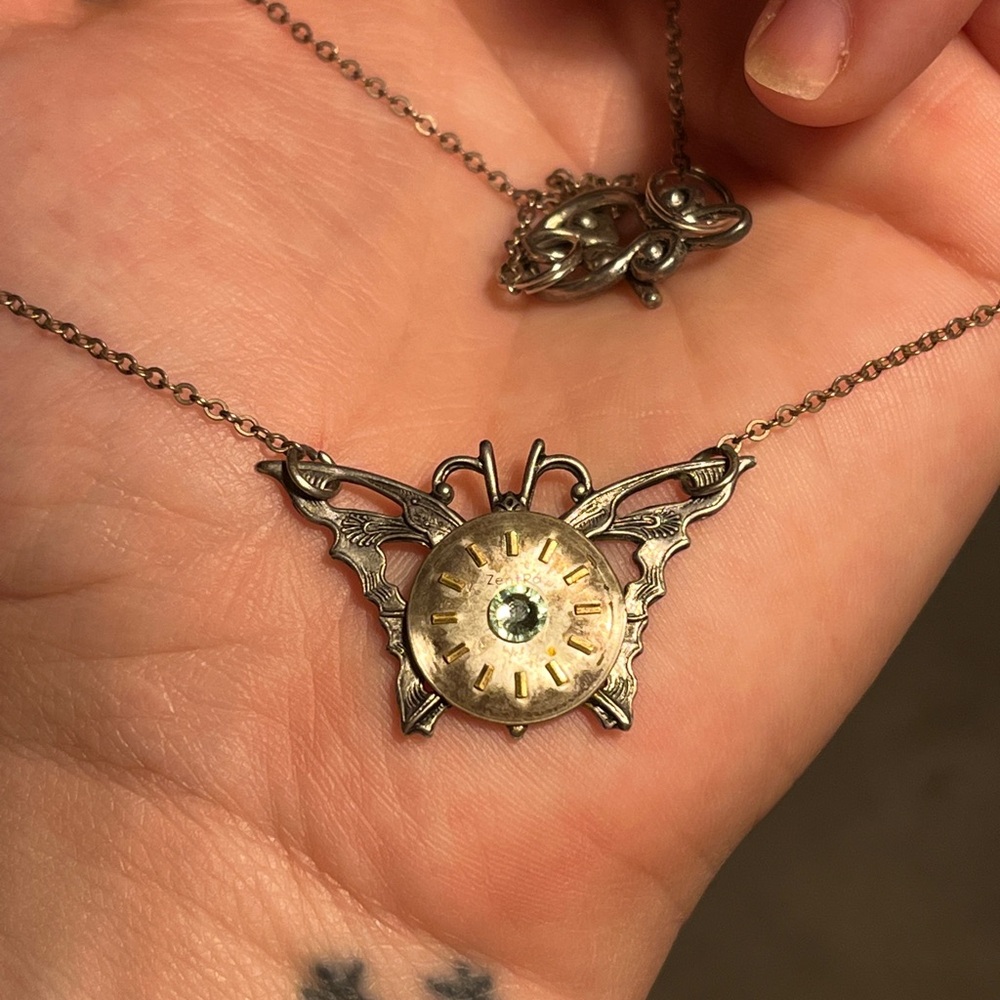 Steampunk butterfly necklace